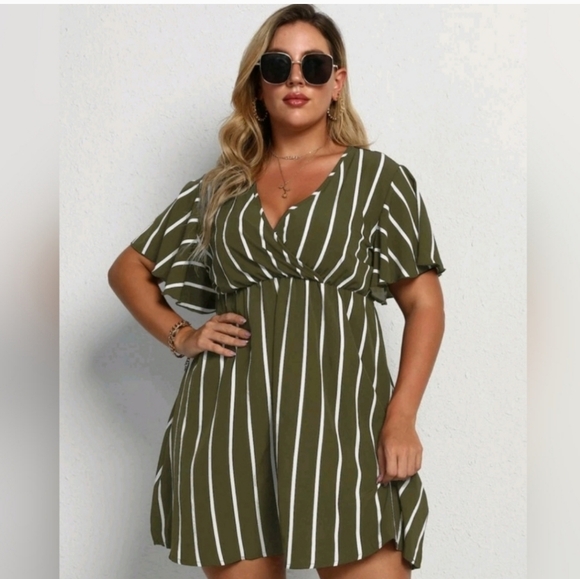 Shein Emerald Green A-Line Spring Summer Dress - Size 2XL - Picture 6 of 6